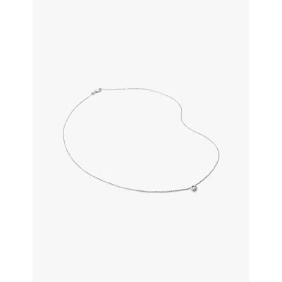Monica Vinader Womens Sterling Silver Solitaire Sterling-silver And 0.06ct Lab-grown Diamond Necklac