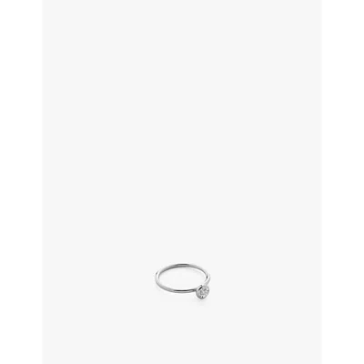 Monica Vinader Womens Sterling Silver Solitaire Sterling-silver And 0.06ct Lab-grown Diamond Ring