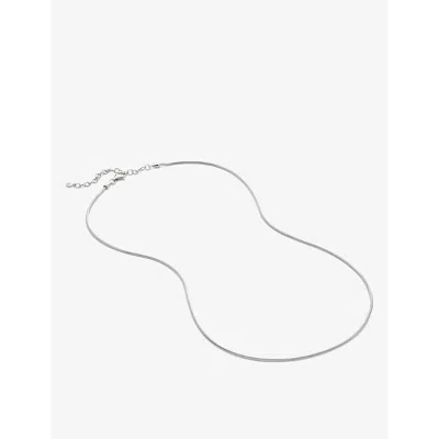Monica Vinader Womens Sterling Silver Thin Snake Sterling-silver Necklace In Green