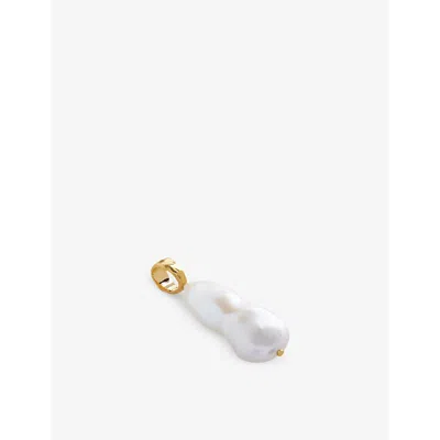 Monica Vinader Womens Yellow Gold Capri 18ct Gold-plated Vermeil Sterling-silver And Pearl Pendant