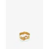 Monica Vinader Womens Yellow Gold Capri Button 18ct Gold-plated Vermeil Sterling-silver And Pearl Ri In Yellow Gold