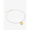 Monica Vinader Womens Yellow Gold Capri Mini 18ct Gold-plated Vermeil Sterling-silver And Pearl Bead In Yellow Gold