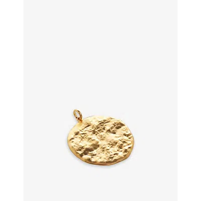 Monica Vinader Womens Yellow Gold Capri Round Disc 18ct Gold-plated Vermeil Sterling-silver Pendant  In 18k Gold Vermeil
