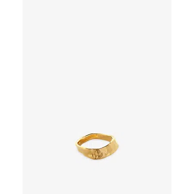 MONICA VINADER WOMENS MONICA VINADER CAPRI STACKING 18CT YELLOW GOLD-PLATED VERMEIL STERLING-SILVER RING