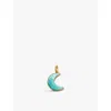 Monica Vinader Womens Yellow Gold Crescent Moon 18k Gold-plated Vermeil Sterling-silver And Amazonit In Yellow Gold