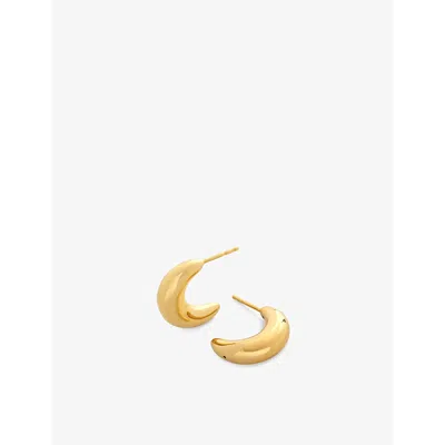 Monica Vinader Womens Yellow Gold Crescent Moon Medium 18ct Yellow Gold-plated Vermeil Sterling-silv