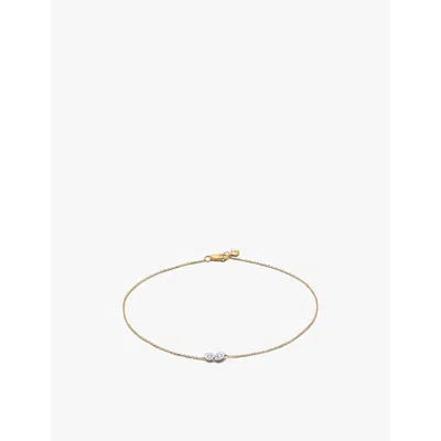 Monica Vinader Womens Yellow Gold Duo 14ct Yellow-plated Vermeil Sterling-silver And 0.015ct Diamond