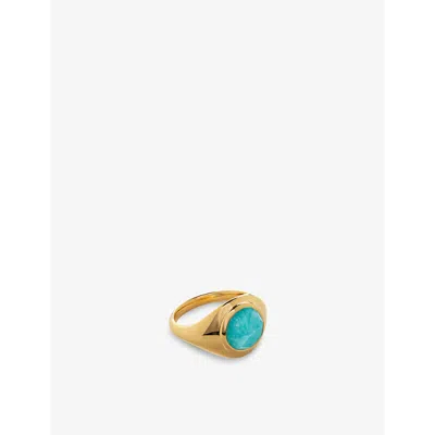 Monica Vinader Womens Yellow Gold Eclipse 18ct Yellow Gold-plated Vermeil Sterling-silver And Amazon