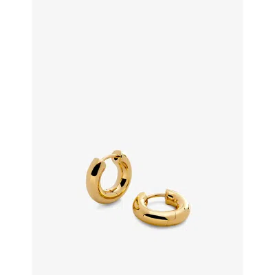 Monica Vinader Womens Yellow Gold Essential Click 18ct Gold Vermeil Sterling-silver Huggie Earrings