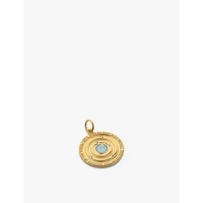 Monica Vinader Womens Yellow Gold Ocean 18ct Yellow Gold-plated Sterling-silver Vermeil And Aquamari