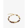 Monica Vinader Beaded Stone Bracelet In Yellow Gold