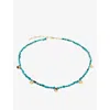 Monica Vinader Womens Yellow Gold Rio Mini 18ct Yellow Gold-plated Vermeil Sterling-silver And Turqu In Yellow Gold
