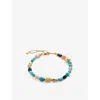 Monica Vinader Beaded Stone Bracelet In Yellow Gold