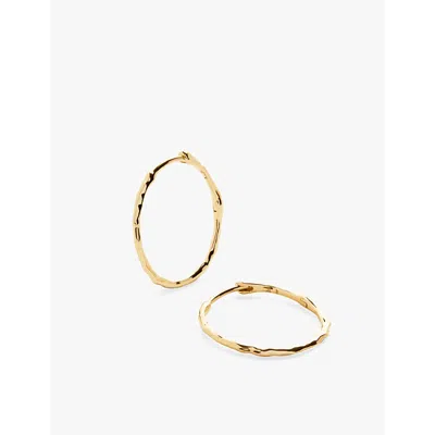 Monica Vinader Womens Yellow Gold Siren 14ct Yellow-gold Medium Hoop Earrings