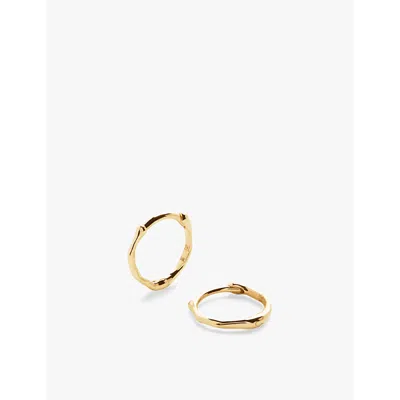 Monica Vinader Womens Yellow Gold Siren 14ct Yellow-gold Mini Huggie Earrings