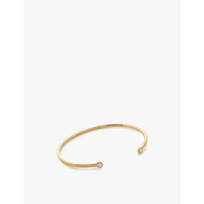 Monica Vinader Womens Yellow Gold Solitaire 18ct Yellow Gold-plated Vermeil Sterling-silver And 0.01