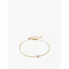 Monica Vinader Womens Yellow Gold Solitaire 18ct Yellow Gold-plated Vermeil Sterling-silver And 0.01 In Yellow Gold
