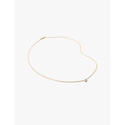 MONICA VINADER WOMENS MONICA VINADER SOLITAIRE 18CT YELLOW GOLD-PLATED VERMEIL STERLING-SILVER AND 0.06CT LAB-GROWN