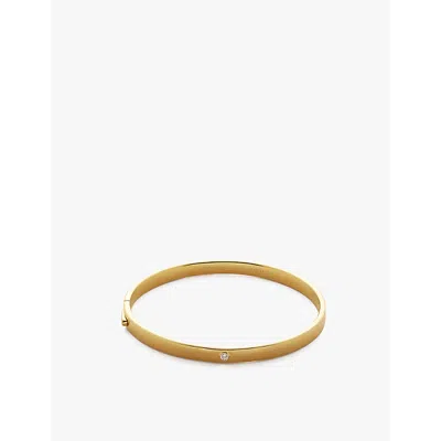Monica Vinader Womens Yellow Gold Solitaire 18ct Yellow Gold-plated Vermeil Sterling-silver And 0.01