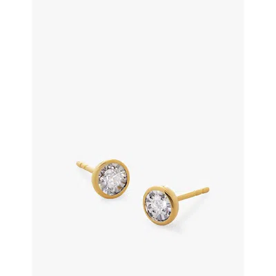 Monica Vinader Womens Yellow Gold Solitaire Small 18ct Yellow Gold-plated Vermeil Sterling-silver An