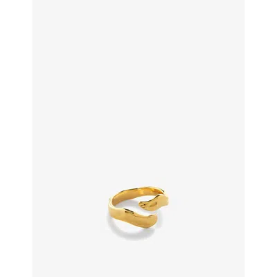 Monica Vinader Womens Yellow Gold The Wave 18ct Yellow Gold-plated Vermeil Sterling-silver Ring