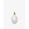 Monica Vinader Gold Baroque Pearl Pendant Pearl In Silver