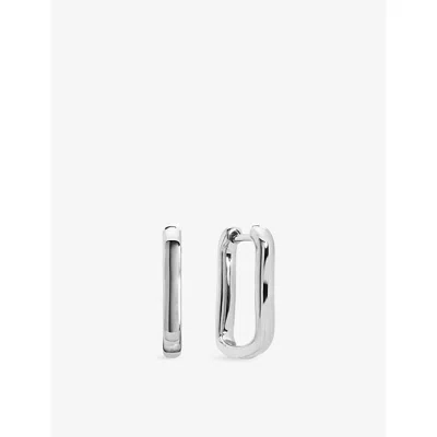 Monica Vinader Womens Alta Capture Sterling-silver Huggies In Metallic