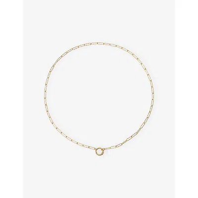Monica Vinader Womens Alta Textured 18ct Yellow Gold Vermeil Chain Necklac