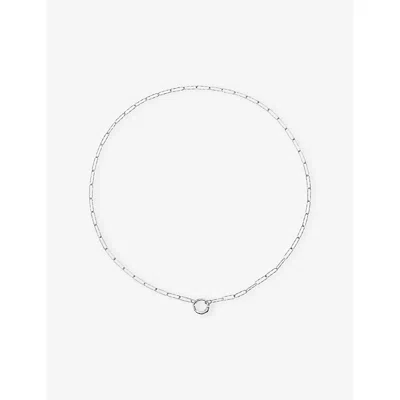 Monica Vinader Womens Alta Textured Sterling-silver Chain Necklac