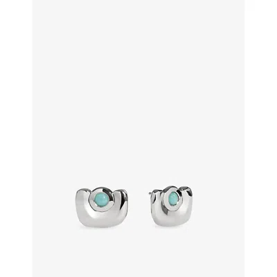 Monica Vinader Womens Amaia Sterling-silver And Amazonite Stud Earrings