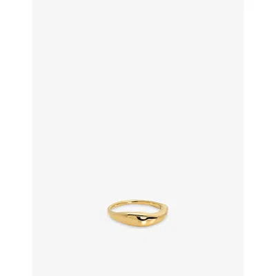 Monica Vinader Womens Antica 18ct Yellow Gold Vermeil Stacking Ring