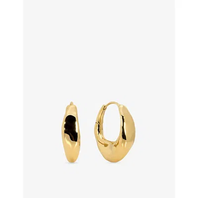 Monica Vinader Womens Antica Medium 18ct Yellow Gold Vermeil Hoop Earrings
