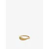 Monica Vinader Womens Antica Textured 18ct Yellow Gold Vermeil Stacking Ring In Gold