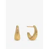 Monica Vinader Womens Antica Textured Small 18ct Yellow Gold Vermeil Hoop Earrings In Gold