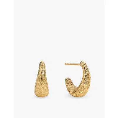 MONICA VINADER WOMENS ANTICA TEXTURED SMALL 18CT YELLOW GOLD VERMEIL HOOP EARRINGS