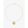Monica Vinader Womens Aquarius Zodiac 18ct Yellow Gold Vermeil Pendant Necklac In Gold