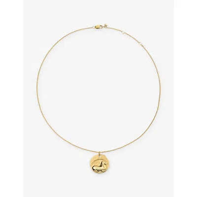 Monica Vinader Womens Aries Zodiac 18ct Yellow Gold Vermeil Pendant Necklac