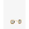 Monica Vinader Womens Asscher-cut 0.12ct Lab-grown Diamond And 18ct Yellow-gold Vermeil Stud Earrings In Gold