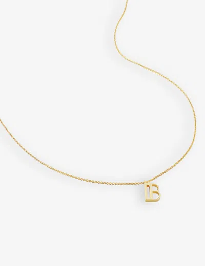Monica Vinader Womens Gold B Letter-charm 18ct Yellow Gold-plated Vermeil Recycled Sterling-silver P