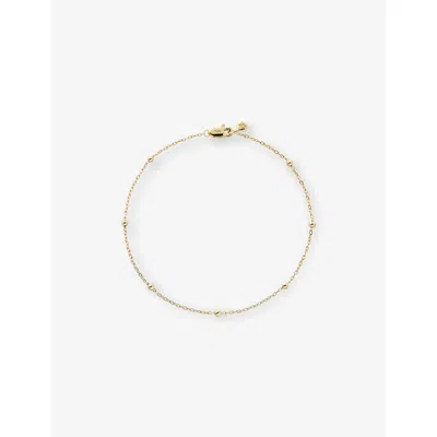 Monica Vinader Womens Beaded 14ct Solid-gold Chain Bracelet