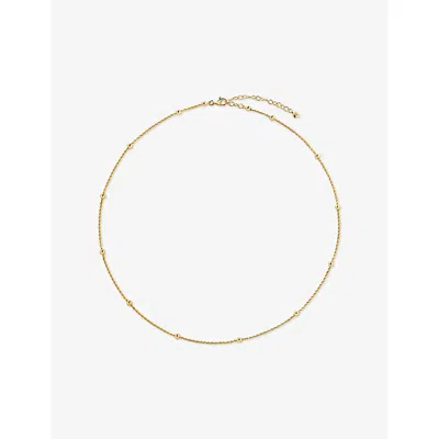 Monica Vinader Womens Beaded Rope 18ct Yellow Gold Vermeil Chain Necklac