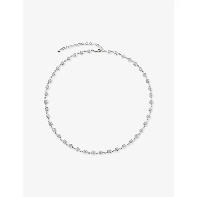 Monica Vinader Womens Bezel Sterling-silver And 0.5ct Lab-grown Diamond Cluster Necklac In Metallic