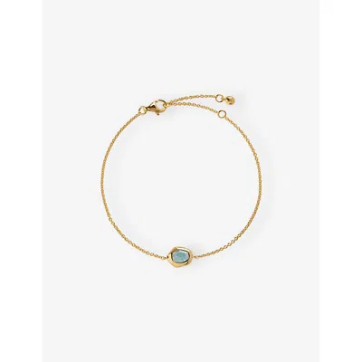 Monica Vinader Womens Blue Odyssey Aquamarine 18ct Yellow-gold Vermeil Chain Bracelet