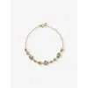 Monica Vinader Gold Odyssey Gemstone Pebbled Chain Bracelet Aquamarine In Neutral