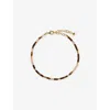 Monica Vinader Womens Delphi Gemstone 18ct Yellow Gold Vermeil And Tiger Eyes Beaded Bracelet Brown