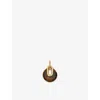 Monica Vinader Womens Brown Kate Young Gemstone 18ct Yellow Gold Vermeil And Tiger's Eye Gemstone Pendant Charm In Black