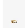 Monica Vinader Womens Siren Gradient 18ct Yellow Gold Vermeil And Gemstone Ring Brown