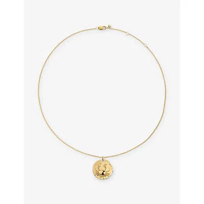 Monica Vinader Womens Cancer Zodiac 18ct Yellow Gold Vermeil Pendant Necklac