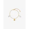 Monica Vinader Womens Capri 18ct Yellow Gold Vermeil And Keshi Pearl Station Bracelet In Gold