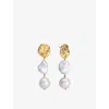 Monica Vinader Womens Capri 18ct Yellow Gold Vermeil And Multi Keshi And Baroque Pearl Drop Earrings In Gold